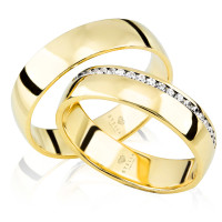 2 x Trauringe 585er Gelbgold 20 x Zirkon gallery