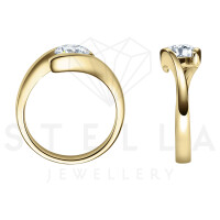 585er Gelbgold Spannring geschwungen mit Diamant 0,35 ct. 3