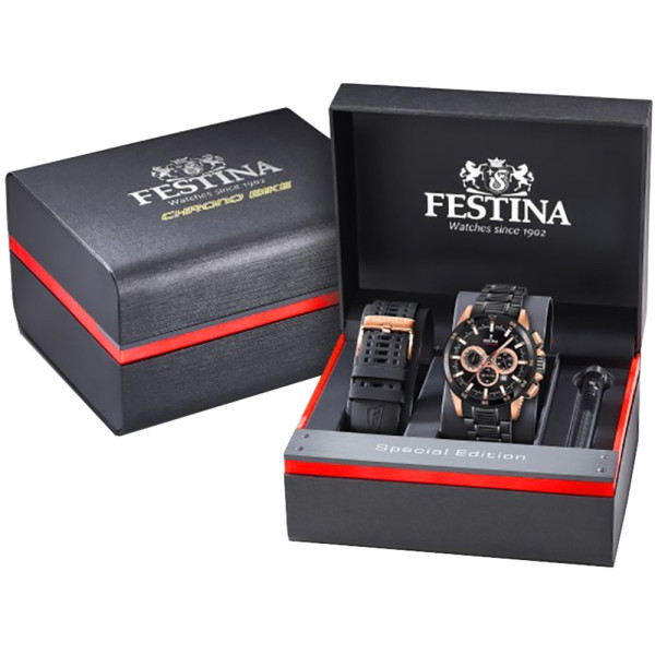 Festina Unisex Erwachsene Chronograph Quarz Smart Watch Armbanduhr mit Edelstahl Armband F20354/1