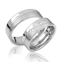 925er Silber ( rhodiniert) Partnerringe  gallery