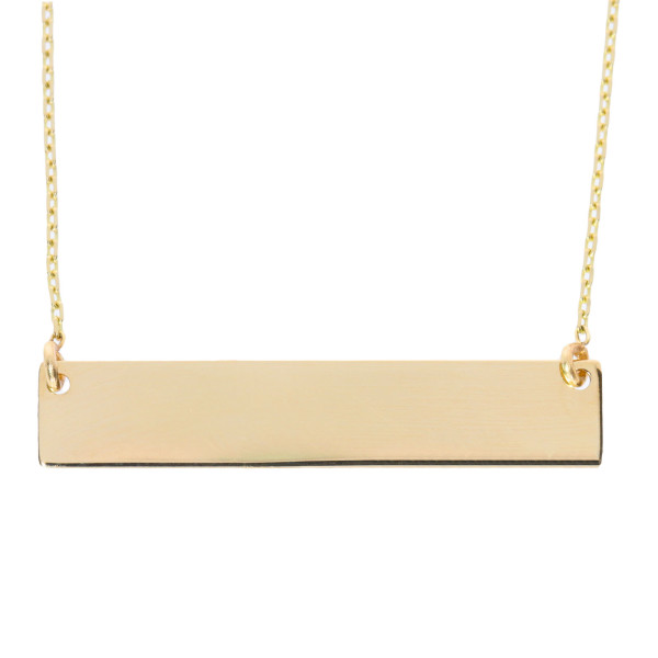 Namenskette Kette mit Gravur Anhänger Platte Halskette 585 Gold personalisiert
