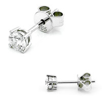 585er Weißgold Diamanten Ohrstecker 4er Krappe 4