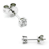 585er Weißgold Diamanten Ohrstecker 4er Krappe 6