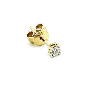 Paar 585er Gelbgold Diamanten Ohrstecker 4er Krappe Solitaire Ohrringe Brilliant