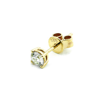 Paar 585er Gelbgold Diamanten Ohrstecker 4er Krappe Solitaire Ohrringe Brilliant