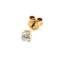 Paar 585er Rotgold Diamanten Ohrstecker 4er Krappe Solitaire Ohrringe Brilliant