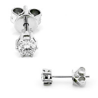 585er Weißgold Diamanten Ohrstecker 6er Krappe 5