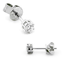 585er Wei&szlig;gold Diamanten Ohrstecker 6er Krappe...