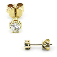 585er Gelbgold Diamanten Ohrstecker 6er Krappe 4