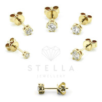 585er Gelbgold Diamanten Ohrstecker 6er Krappe - 0,20 ct. 2