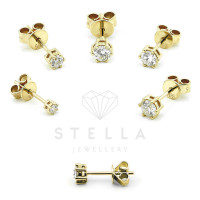 585er Gelbgold Diamanten Ohrstecker 6er Krappe - 0,50 ct. 2