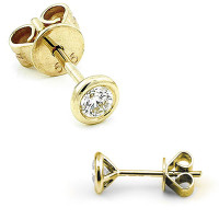 585er Gelbgold Diamanten Ohrstecker Zargenfassung 3