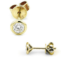 585er Gelbgold Diamanten Ohrstecker Zargenfassung 4