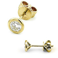 585er Gelbgold Diamanten Ohrstecker Zargenfassung 5