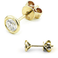 585er Gelbgold Diamanten Ohrstecker Zargenfassung 6