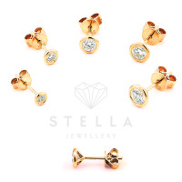 585er Rotgold Diamanten Ohrstecker Zargenfassung