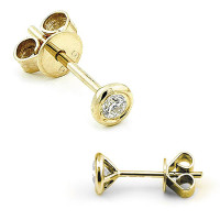 585er Gelbgold Diamanten Ohrstecker Zargenfassung - 0,10 ct.