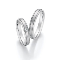 2 x Edelstahl Trauringe Brillant 0,04ct  gallery