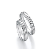 2 x Edelstahl Trauringe Brillant 0,040ct gallery