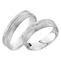 2 x 333 Weissgold Trauringe Diamant 0,01 gallery