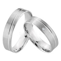 2 x 333 Weissgold Trauringe Diamant 0,01 gallery