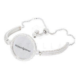 Damen Armband Pl&auml;ttchen Silber 925 Kreis...