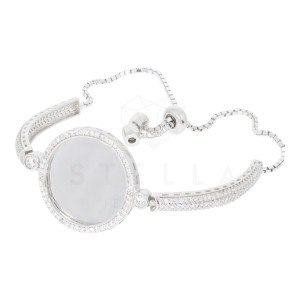 Damen Armband Pl&auml;ttchen Silber 925 Kreis Armkette...
