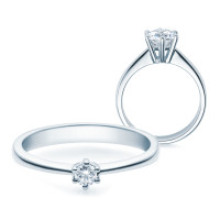 Verlobungsring 585(14K) Diamantring 6er Krappen Fassung Wei&