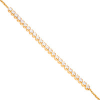 585er Rotgold Damen Armband Zirkonia Armkette Goldarmband Kettenarmband Etui
