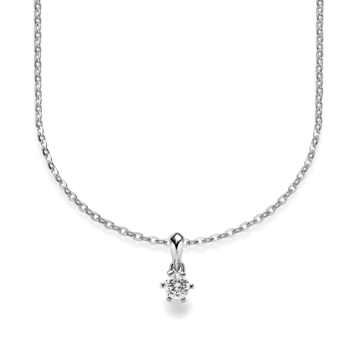 Damen Collier 585er Weißgold Diamant 0,080ct. 42cm...