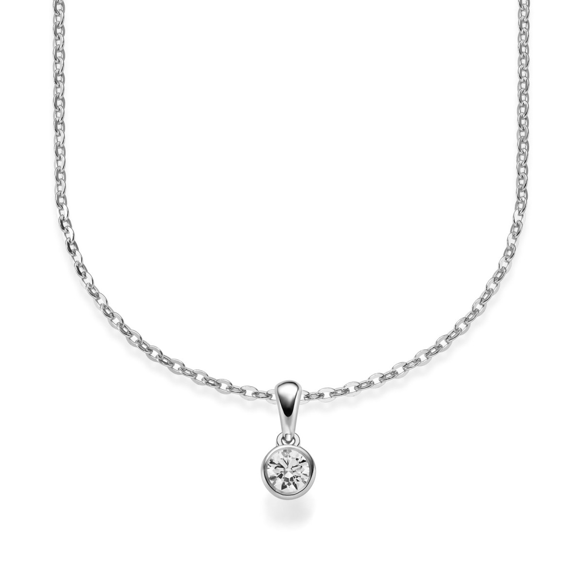 Damen Collier 585er Weißgold Diamant 0,080ct....