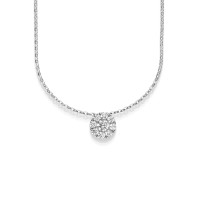 Damen Collier 750er Diamant Pavé Fassung 42cm Gold Ke