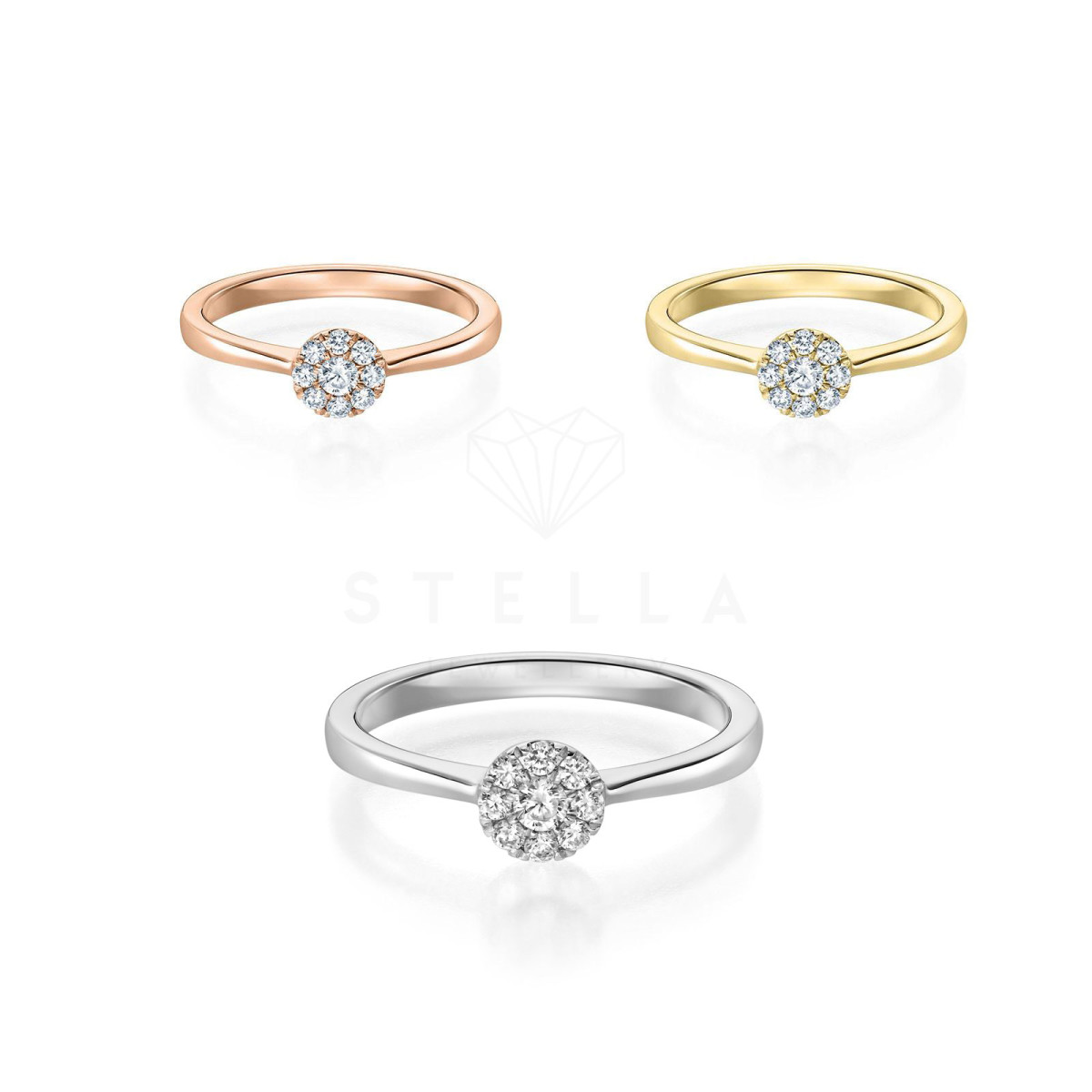 Verlobungsring 750er Gold Diamantring 0,150ct.Illusion...