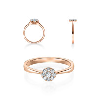Verlobungsring 750er Gold Diamantring 0,150ct.Illusion Kreis
