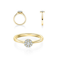 Verlobungsring 750er Gold Diamantring 0,150ct.Illusion Kreis