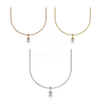 Damen Collier 585er Diamant 42cm Gold Ke gallery