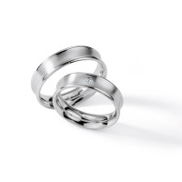 2 x Silber 925 Trauringe mit Diamant - S gallery