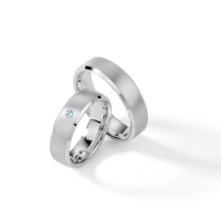 2 x Silber 925 Trauringe mit Diamant - S gallery