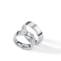 2 x Silber 925 Trauringe mit Diamant - S gallery