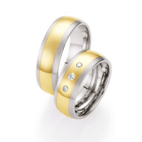 585er Gold&Stahl mit Brillant Trauri gallery