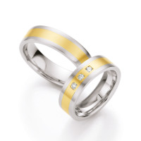 585er Gold&Stahl mit Brillant Trauri gallery