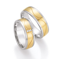 585 Gold & Stahl mit Brillant Trauri gallery