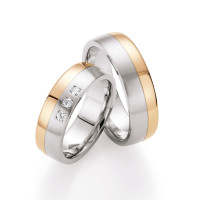 585 Gold & Stahl mit Brillant Trauri gallery