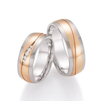 585 Gold & Stahl mit Brillant Trauri gallery