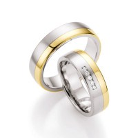 585 Gold & Stahl mit Brillant Trauri gallery