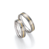 2 x Trauringe Titan - 585 Gold mit Diama gallery