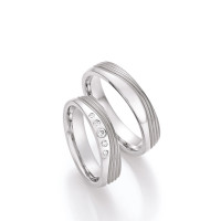2 x Titan Trauringe mit Diamant Eheringe gallery