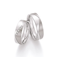2 x Titan Trauringe mit Diamant Eheringe gallery