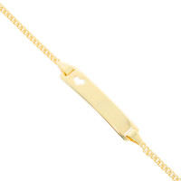 Gold Kinder Armband Gelbgold 585er 14+2cm Herz Goldarmband B