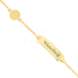Gold Kinder Armband 585er 12+2cm Schutzengel Goldarmband...